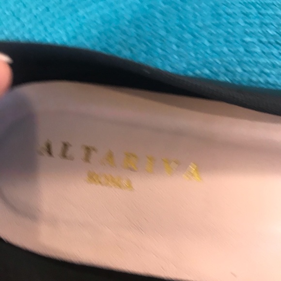 Altariva Roma Black Leather Ballet Flats - Picture 4 of 8